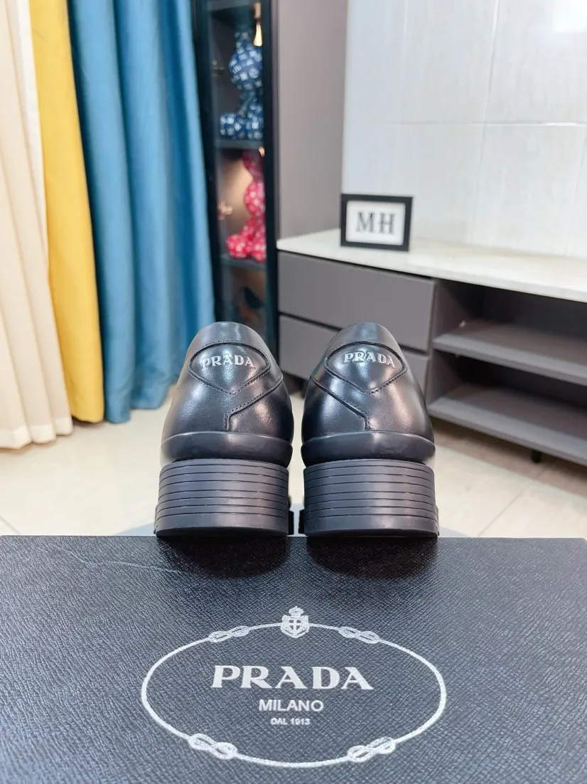 Men's shoes 💰540🌹🌹 [Men's shoes 💰pRADA Prada leather shoes] Top purchasing agent Original imported Italian custom-made open-edge beaded cowhide leather surface, ➕Fully imported water-dyed breathable cowhide lining, original factory special molded sole, super comfortable, code number: 38-44